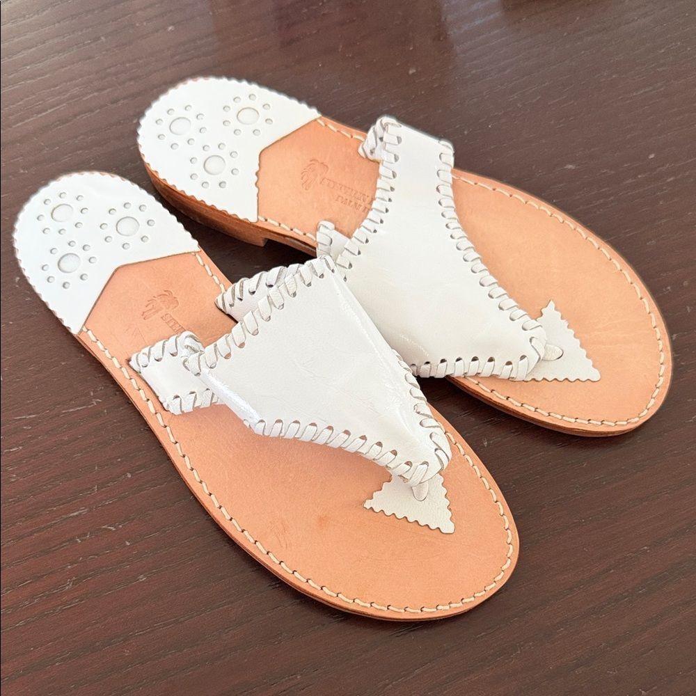 Jack Rogers White Leather Sandals